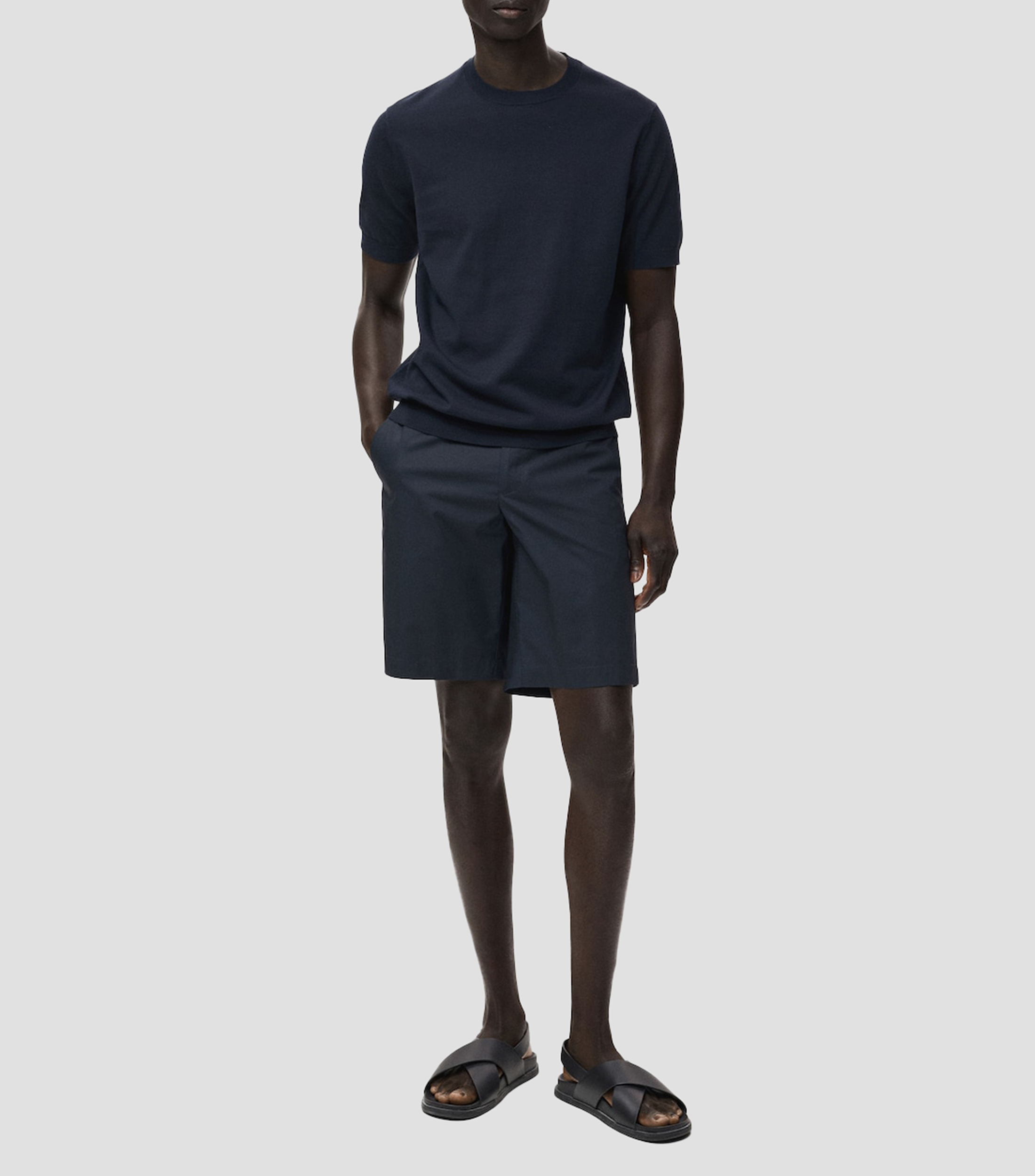 Playera cuello redondo manga corta lisa Hombre